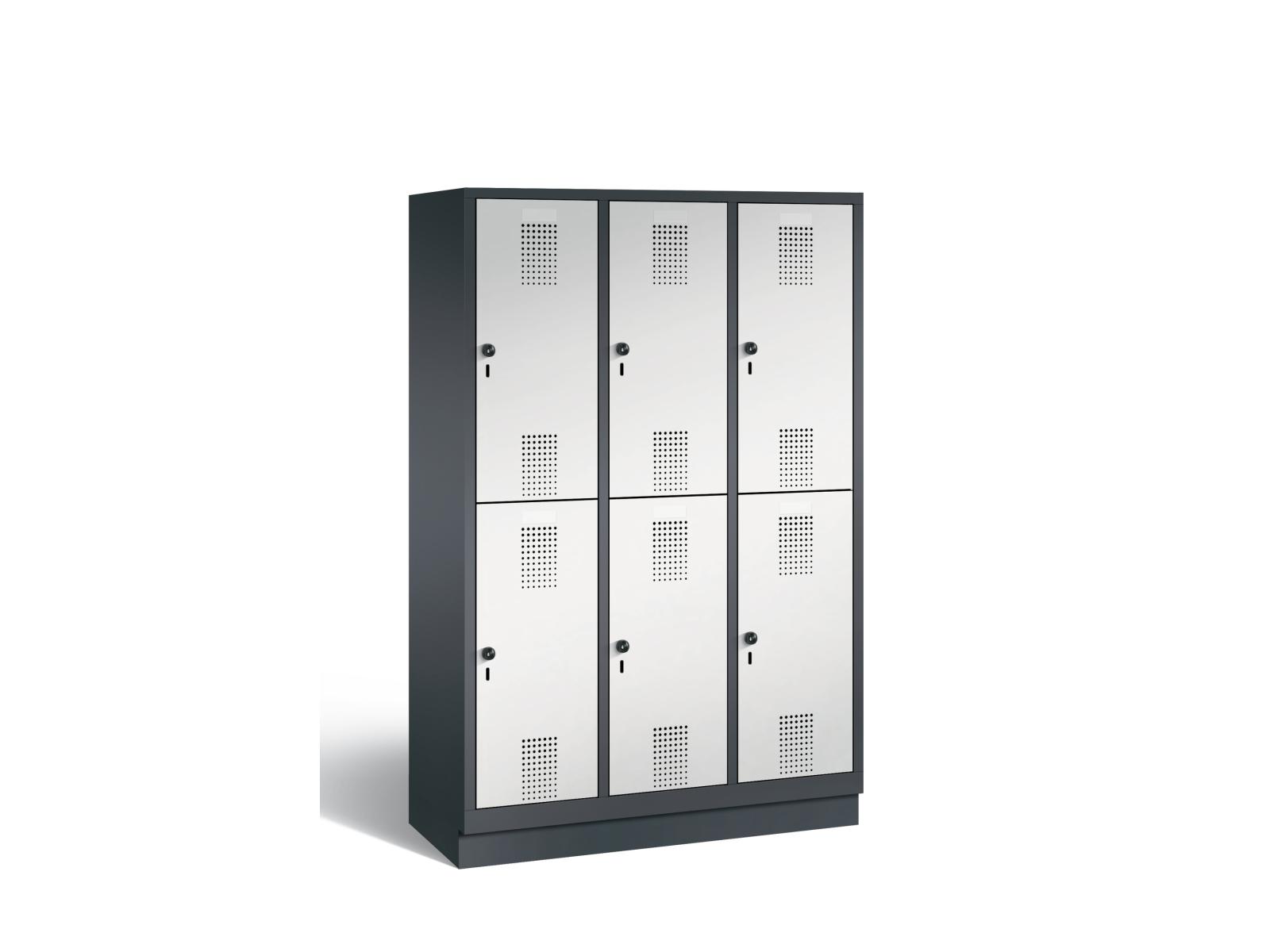 Spind doppelstöckig S3000 Evolo - 3 Abteile 400mm Abteilbreite