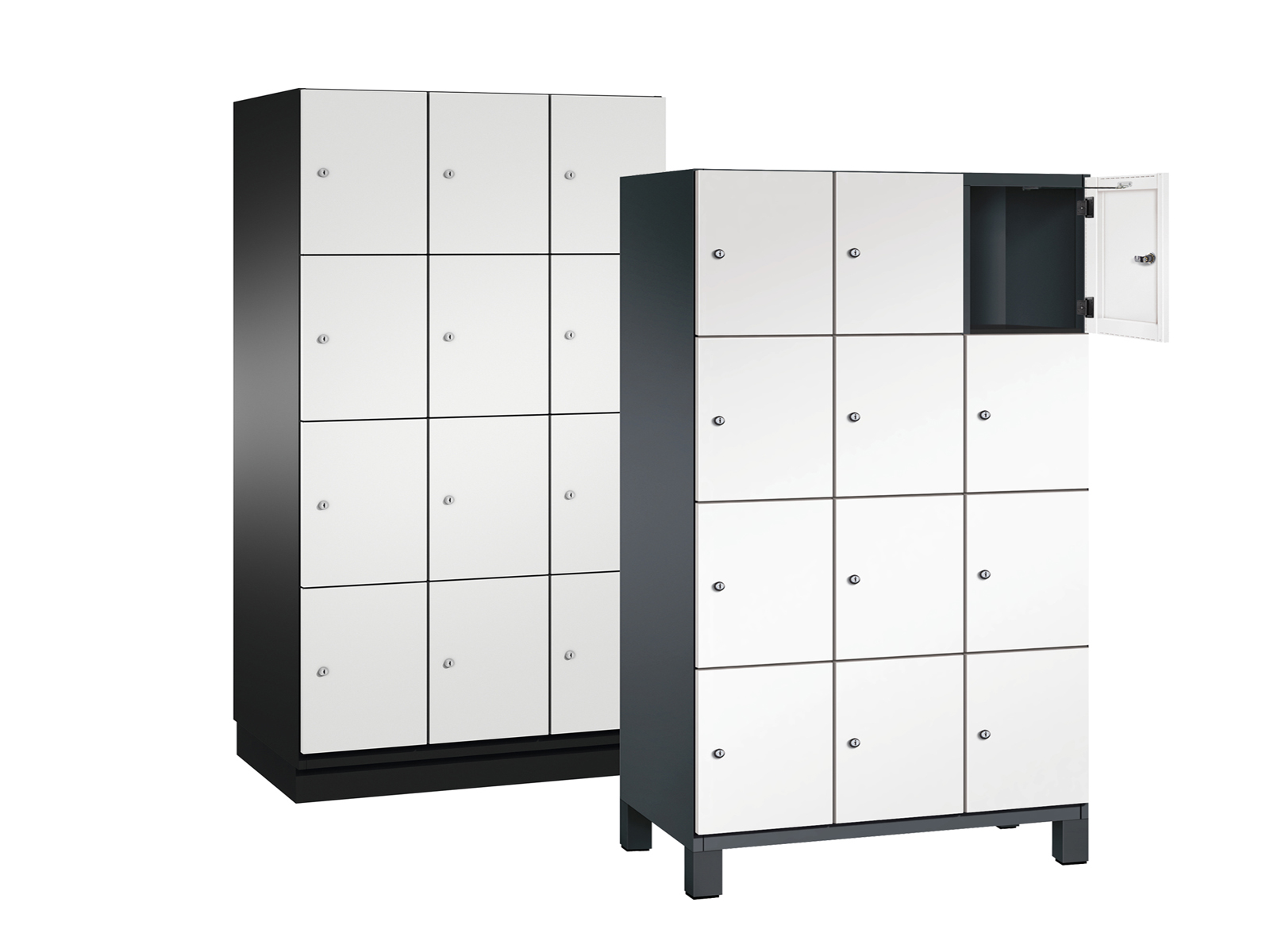 Schließfachschrank Cambio - 12 Fächer / 3 Abteile 400mm Abteilbreite