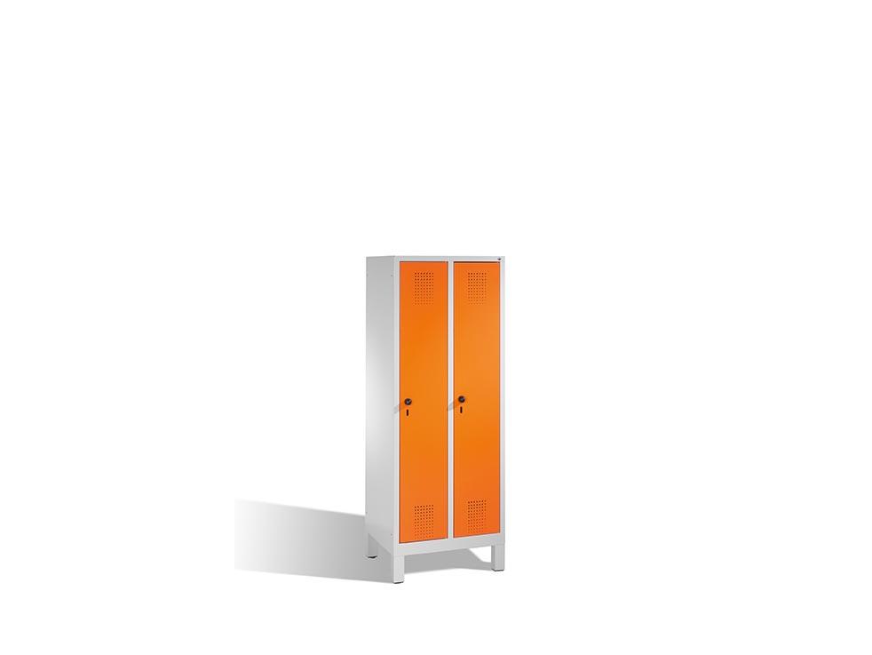 Spind Jonas - Garderobenschrank für Grundschulen mit Füßen - 2 Abteile