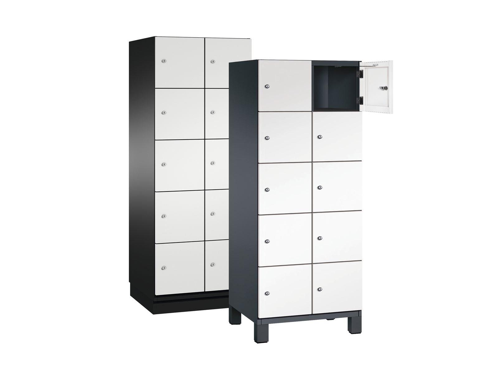 Schließfachschrank Cambio - 10 Fächer / 2 Abteile 400mm Abteilbreite