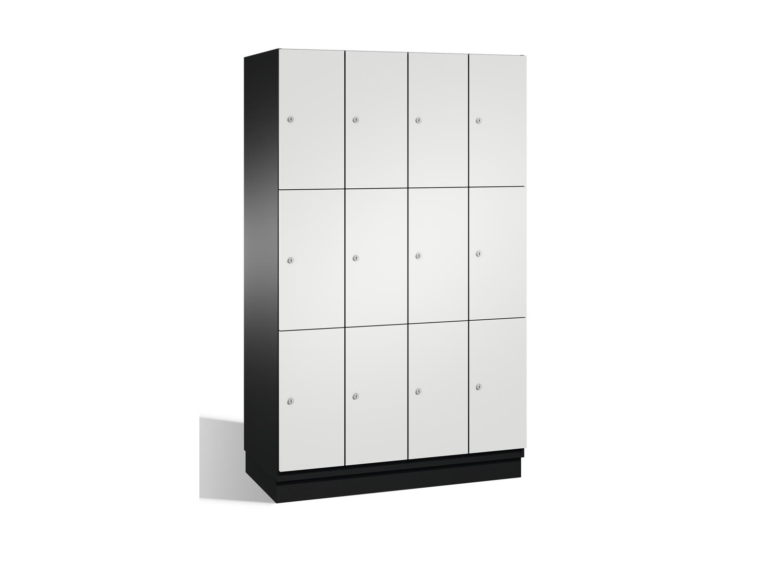 Schließfachschrank Cambio - 12 Fächer / 4 Abteile 300mm Abteilbreite