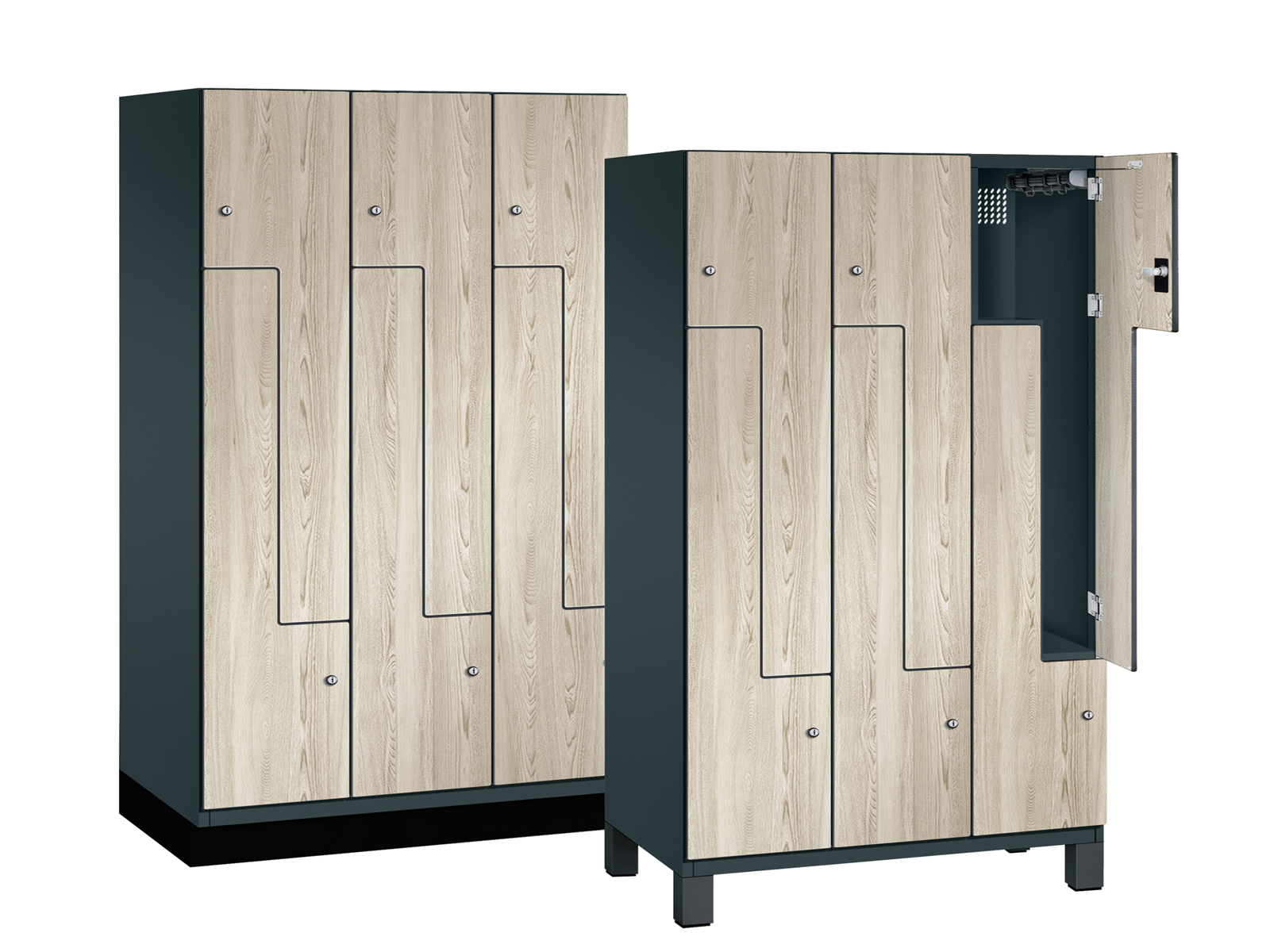 Z-Spind Serie Cambio - 3 Abteil / 6 Fächer 400mm Abteilbreite