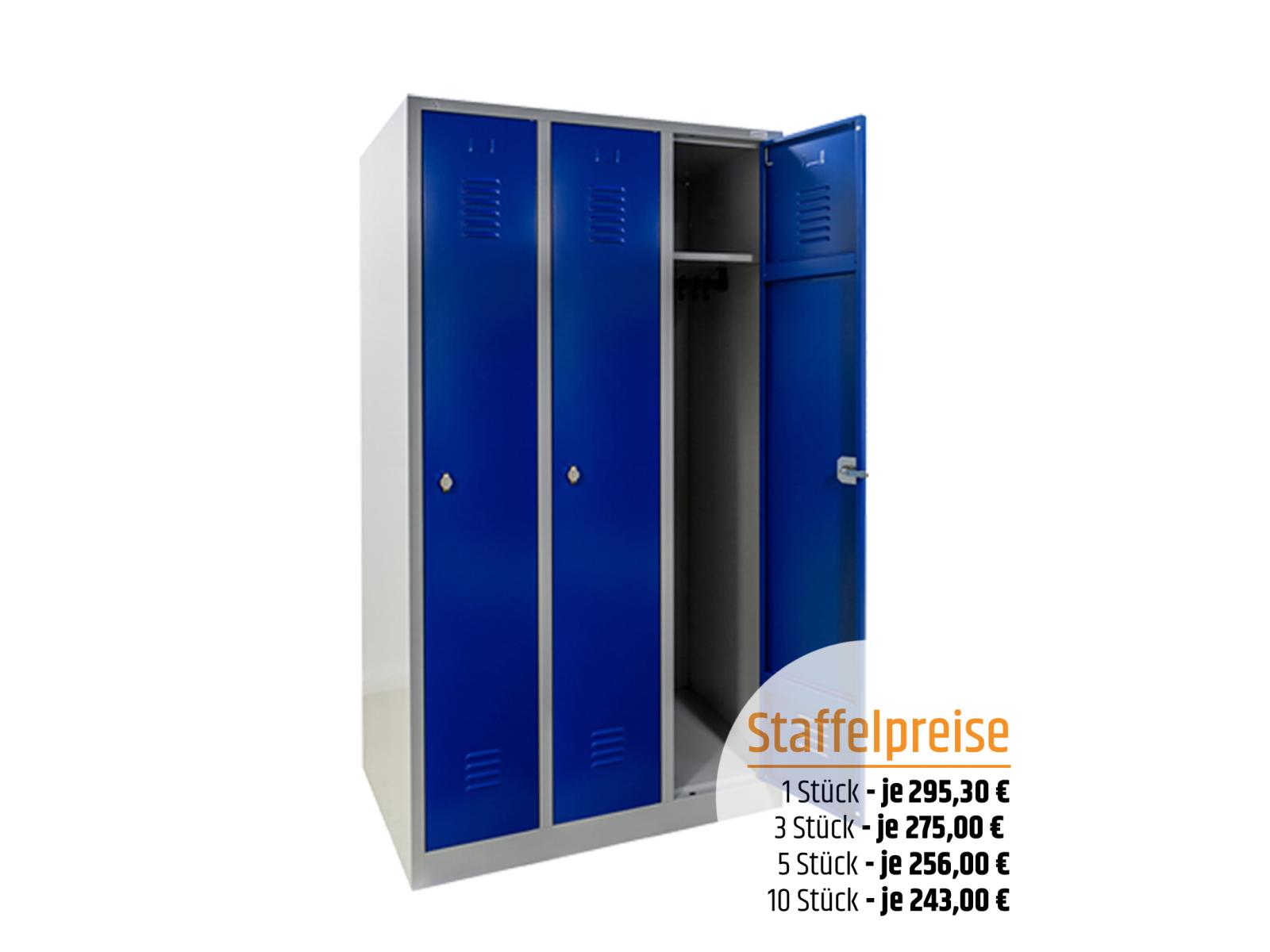 Spind Serie Ideal Spind - 3 Abteile 300mm Abteilbreite