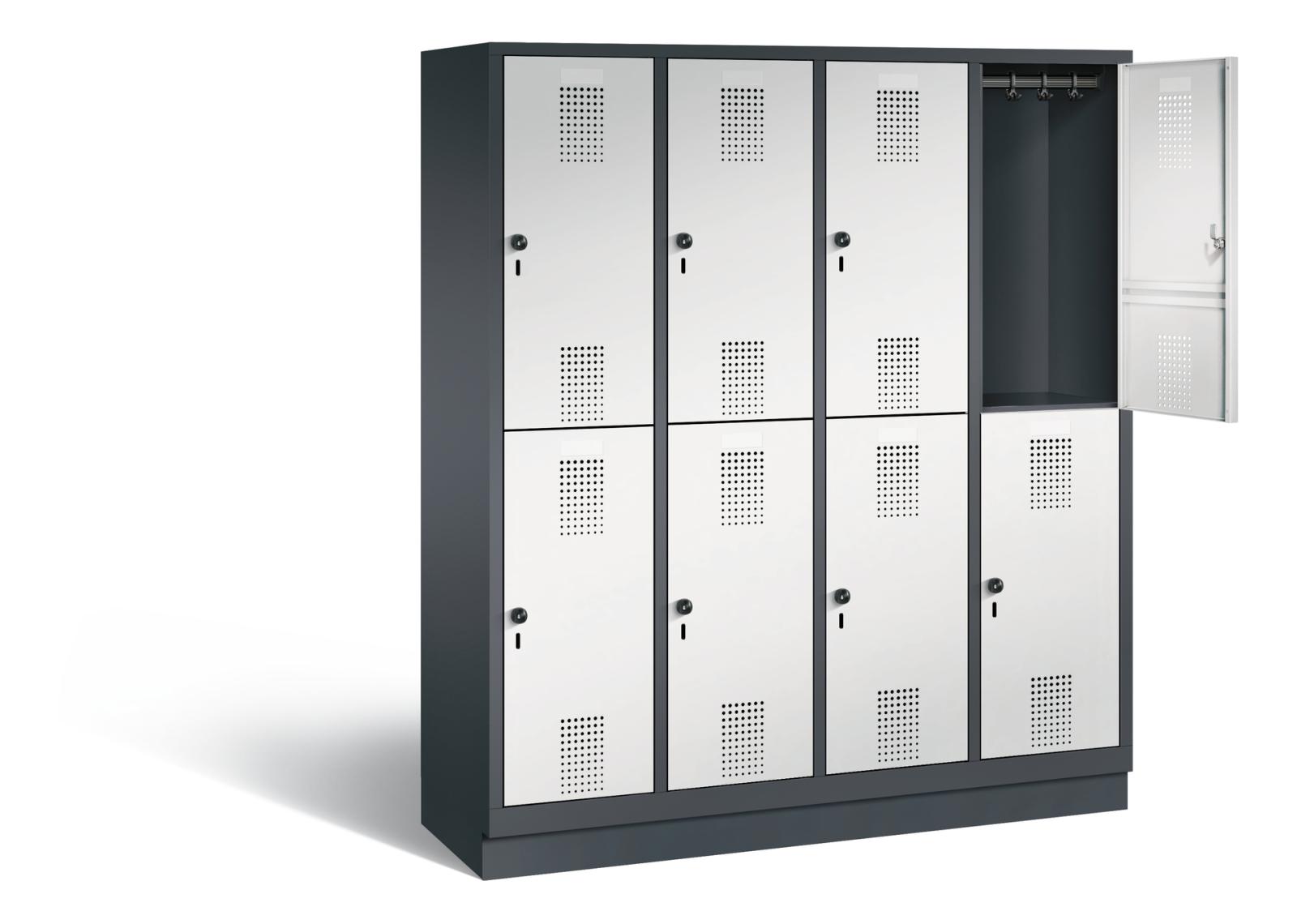 Spind doppelstöckig S3000 Evolo - 4 Abteile 400mm Abteilbreite