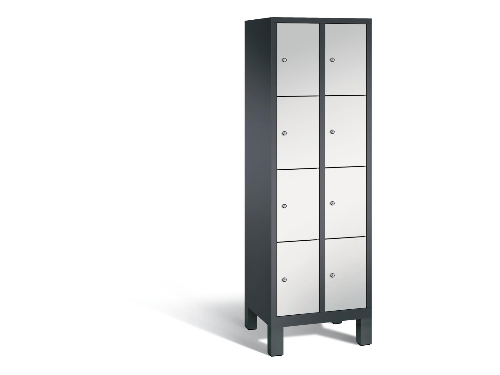 Schließfachschrank F3000 Evolo vier Fächer übereinander - 2 Abteile 300mm Abteilbreite