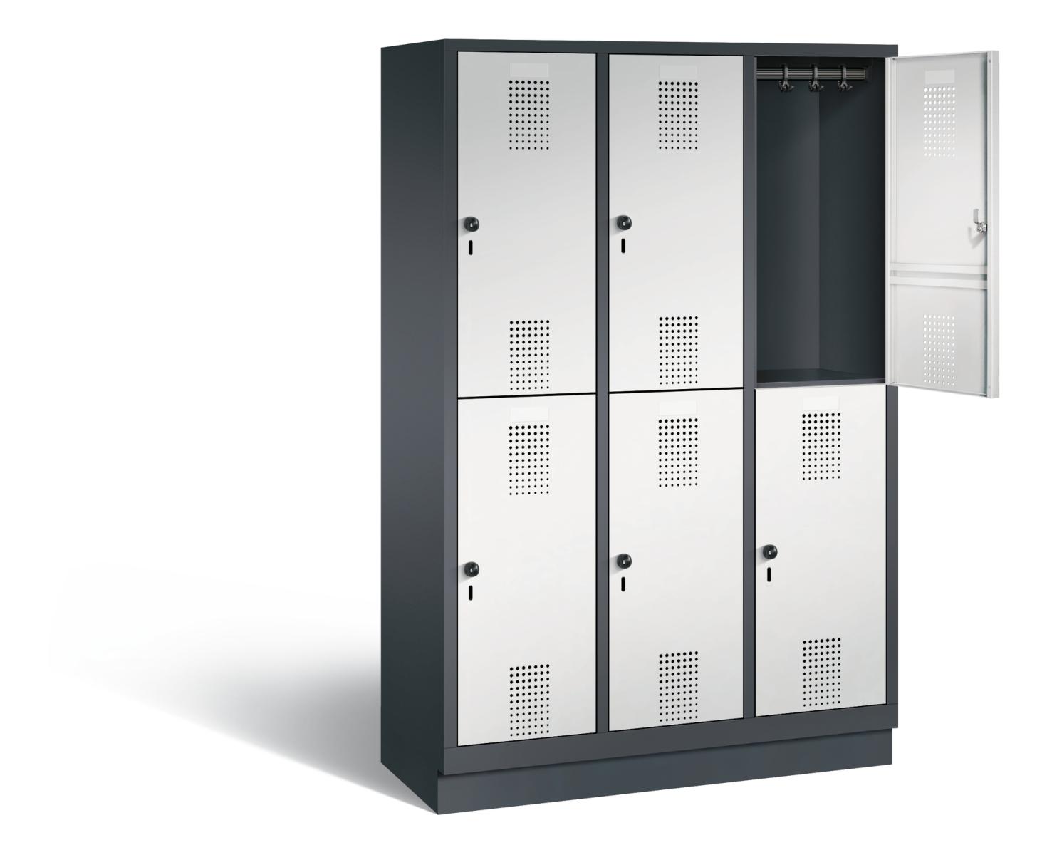 Spind doppelstöckig S3000 Evolo - 3 Abteile 400mm Abteilbreite