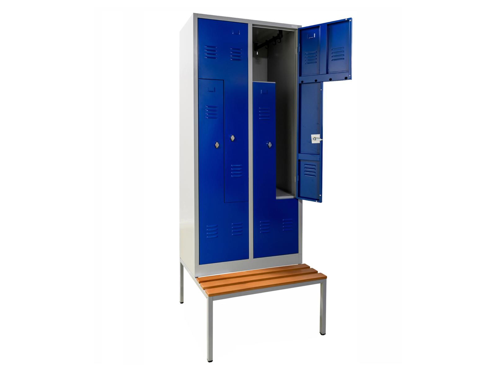 Z-Spind Spind Serie Ideal Spind mit Sitzbankuntergestell - 2 Abteile / 4 Fächer