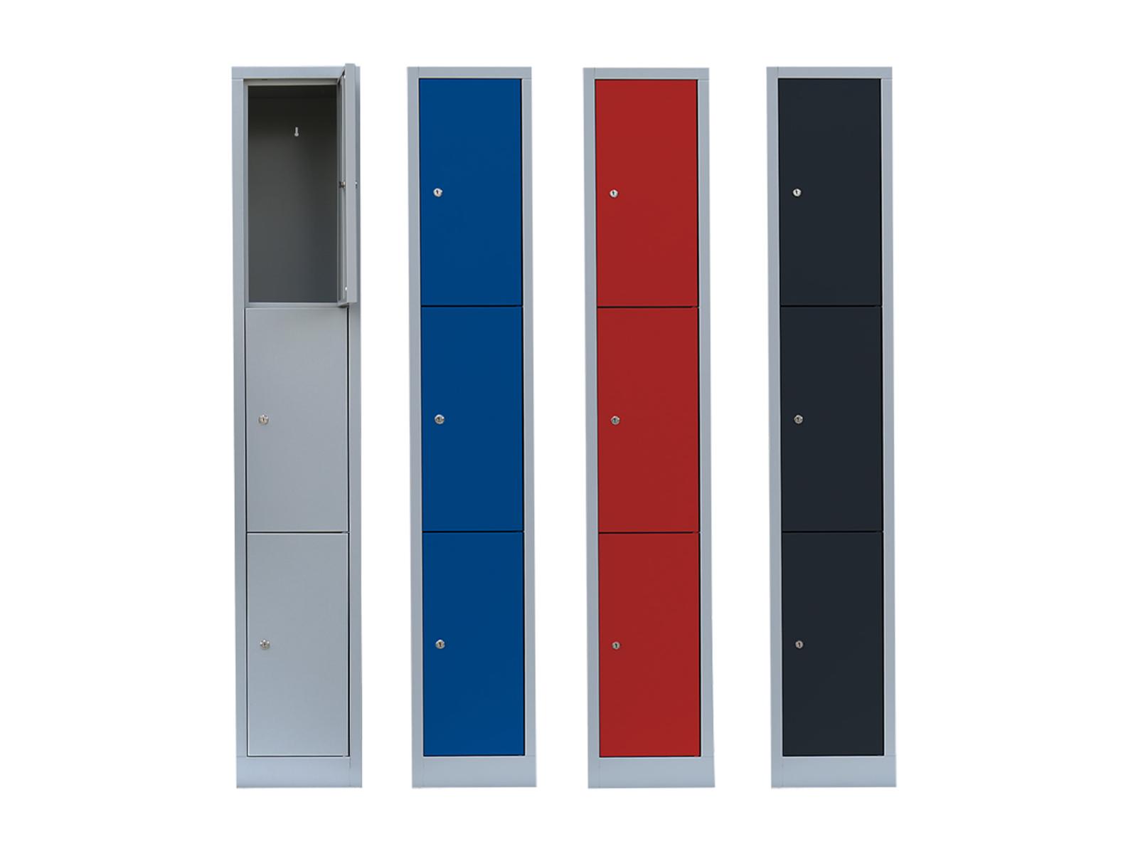 Schließfachschrank Serie Ideal Spind - 9 Fächer / 3 Abteile 300mm Abteilbreite