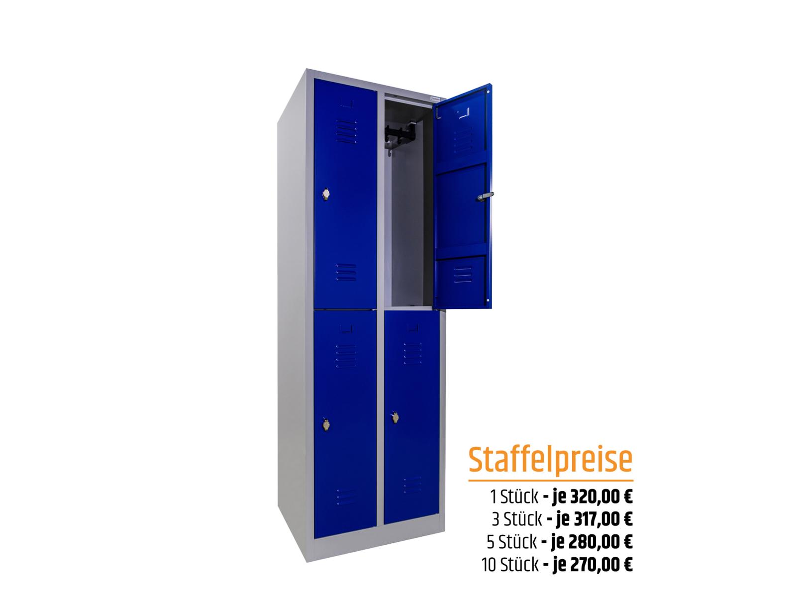 Spind Serie Ideal Spind doppelstöckig - 2 Abteile 400mm Abteilbreite