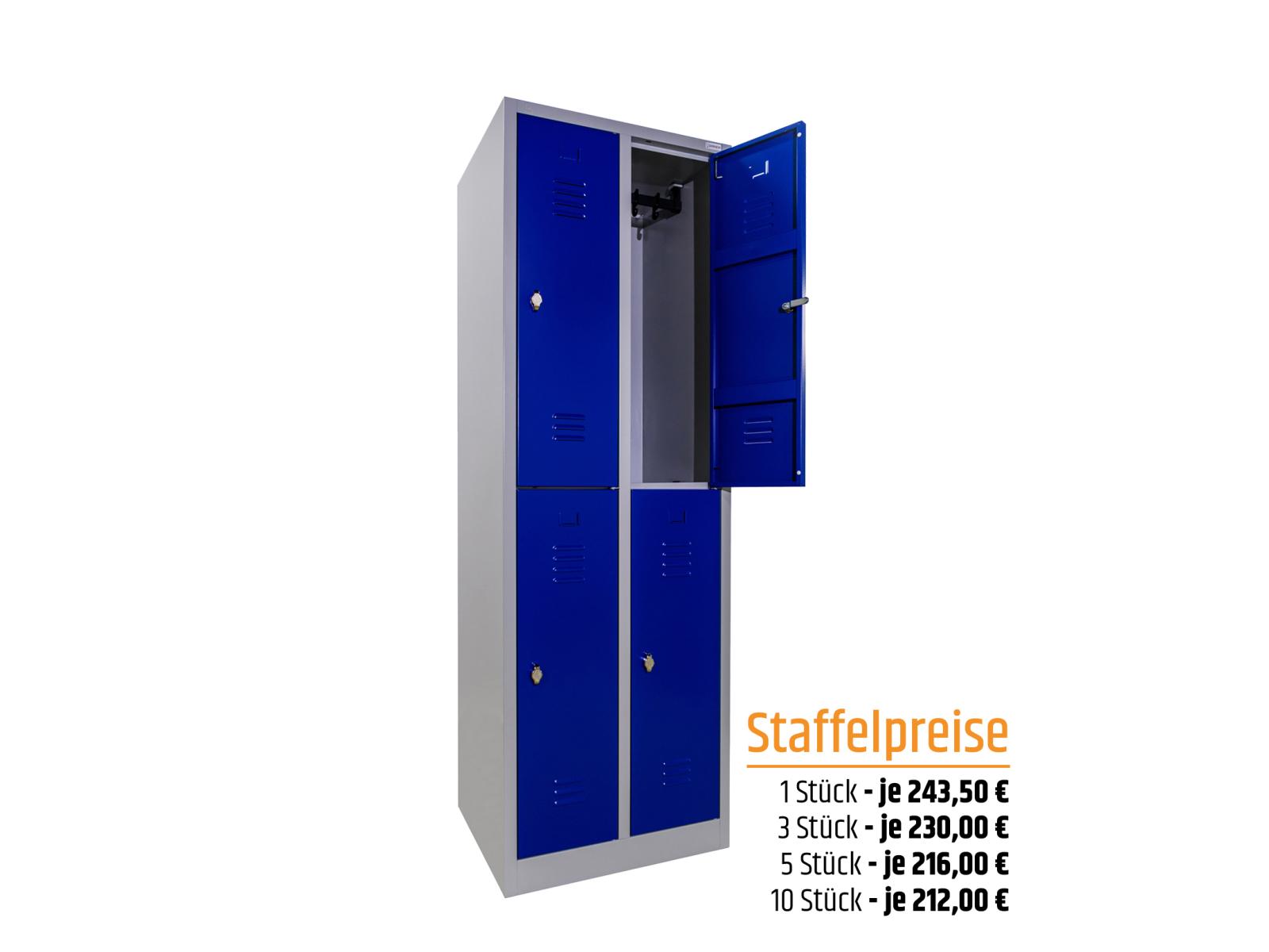 Spind Serie Ideal Spind doppelstöckig - 2 Abteile 300mm Abteilbreite