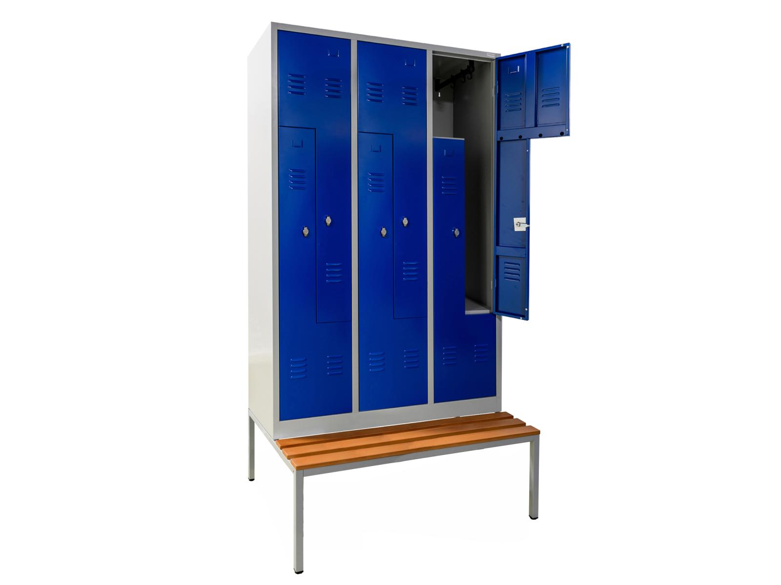 Z-Spind Spind Serie Ideal Spind mit Sitzbankuntergestell - 3 Abteile / 6 Fächer