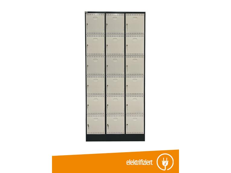 Schließfachschrank 18 Fächer mit Elektrifizierung