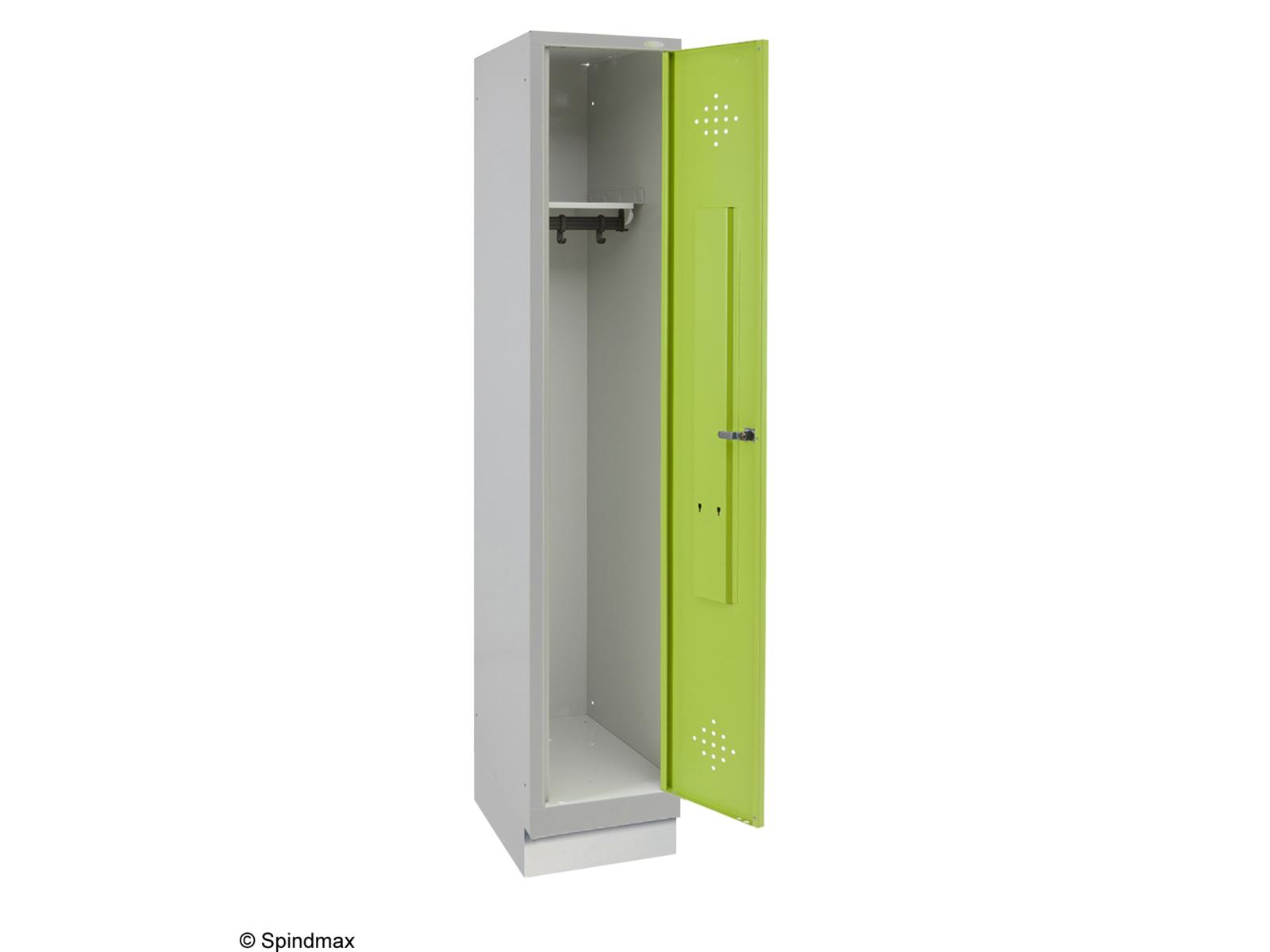 Spind Grüne Linie mit Sockel - 1 Abteil 400mm Abteilbreite
