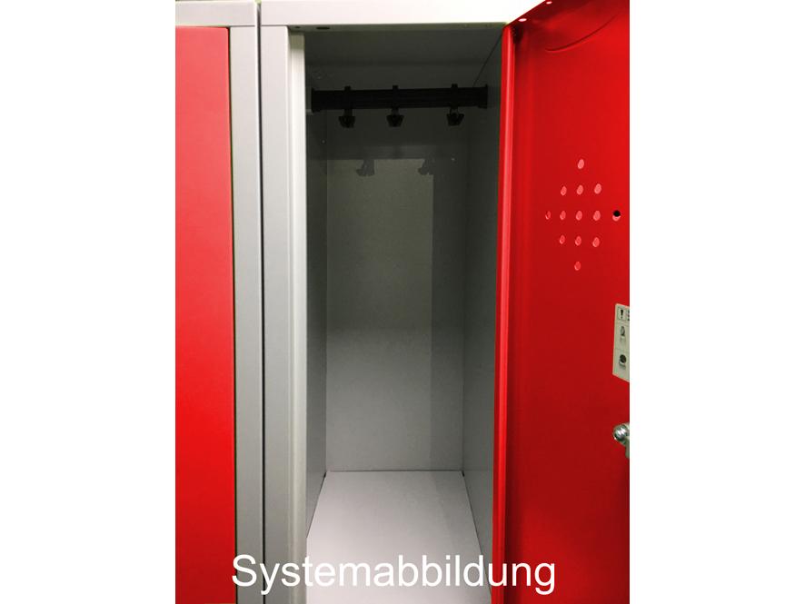 Spind doppelstöckig S2000 Classic mit Sitzbankuntergestell - 2 Abteile 300mm Abteilbreite