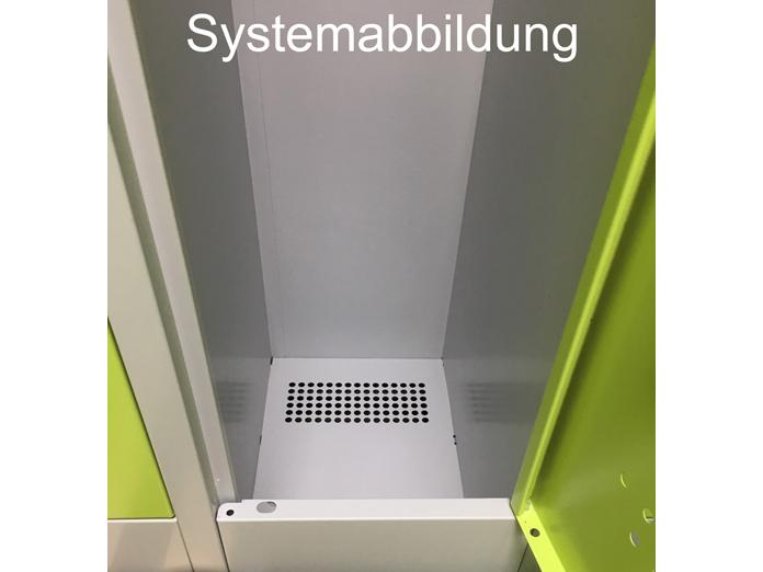 Spind nach Arbeitsstättenrichtlinien Grüne Linie mit vorgebauter Sitzbank- Sür 2 Person 4x400mm Abteilbreite