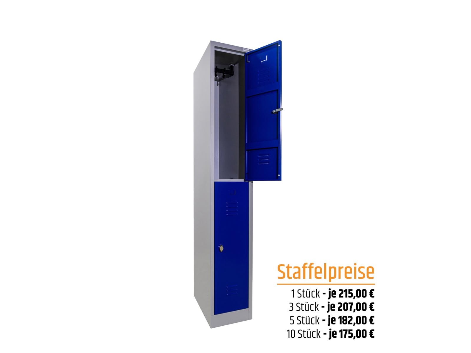 Spind Serie Ideal Spind doppelstöckig - 1 Abteil 400mm Abteilbreite