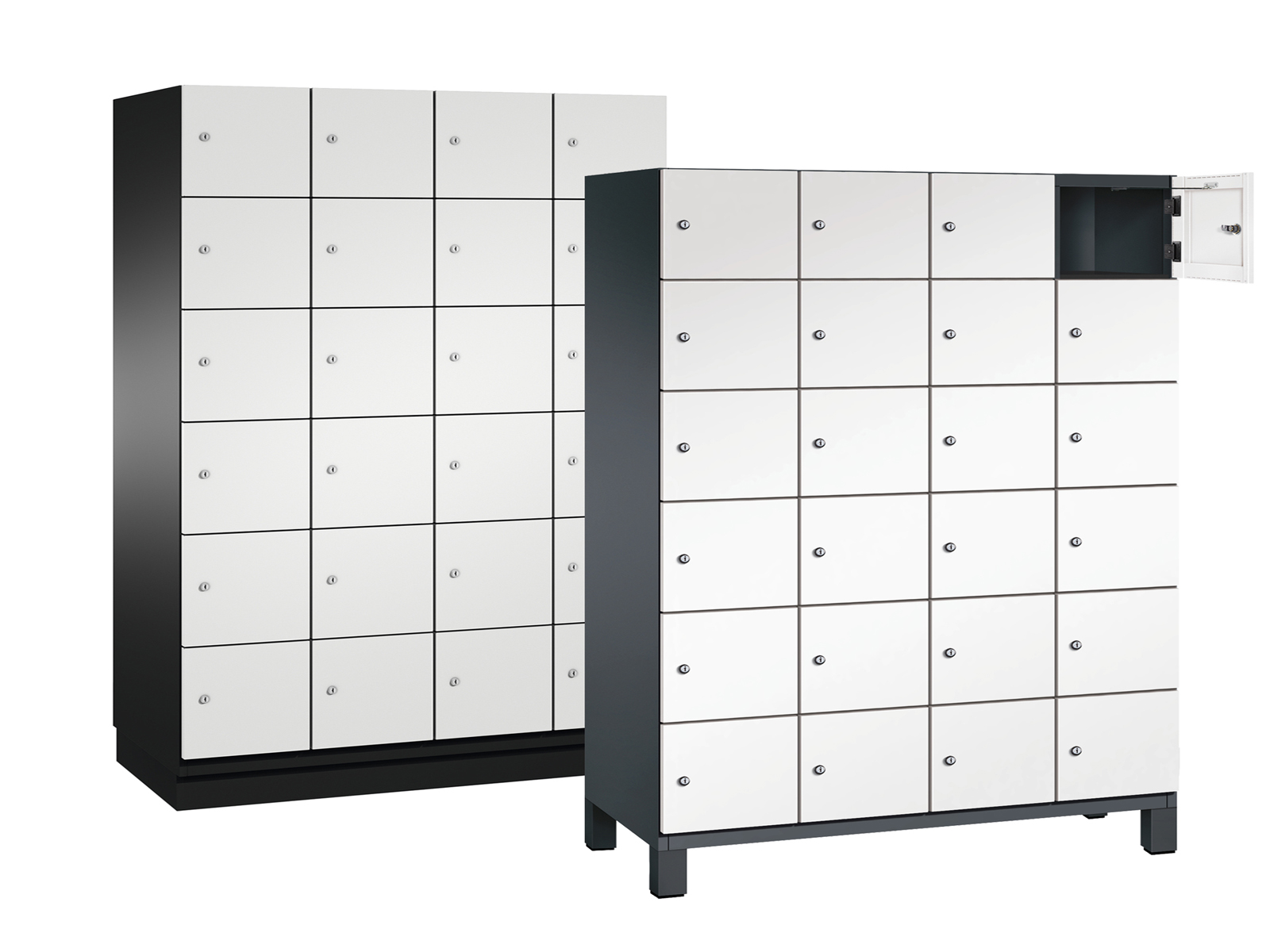 Schließfachschrank Cambio - 24 Fächer / 4 Abteile 300mm Abteilbreite