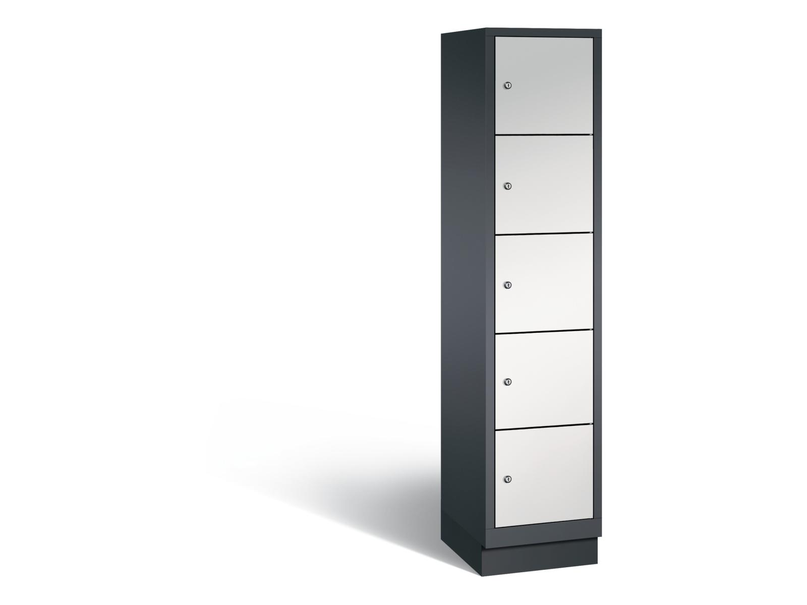 Schließfachschrank S3000 Evolo fünf Fächer übereinander - 1 Abteil 400mm Abteilbreite