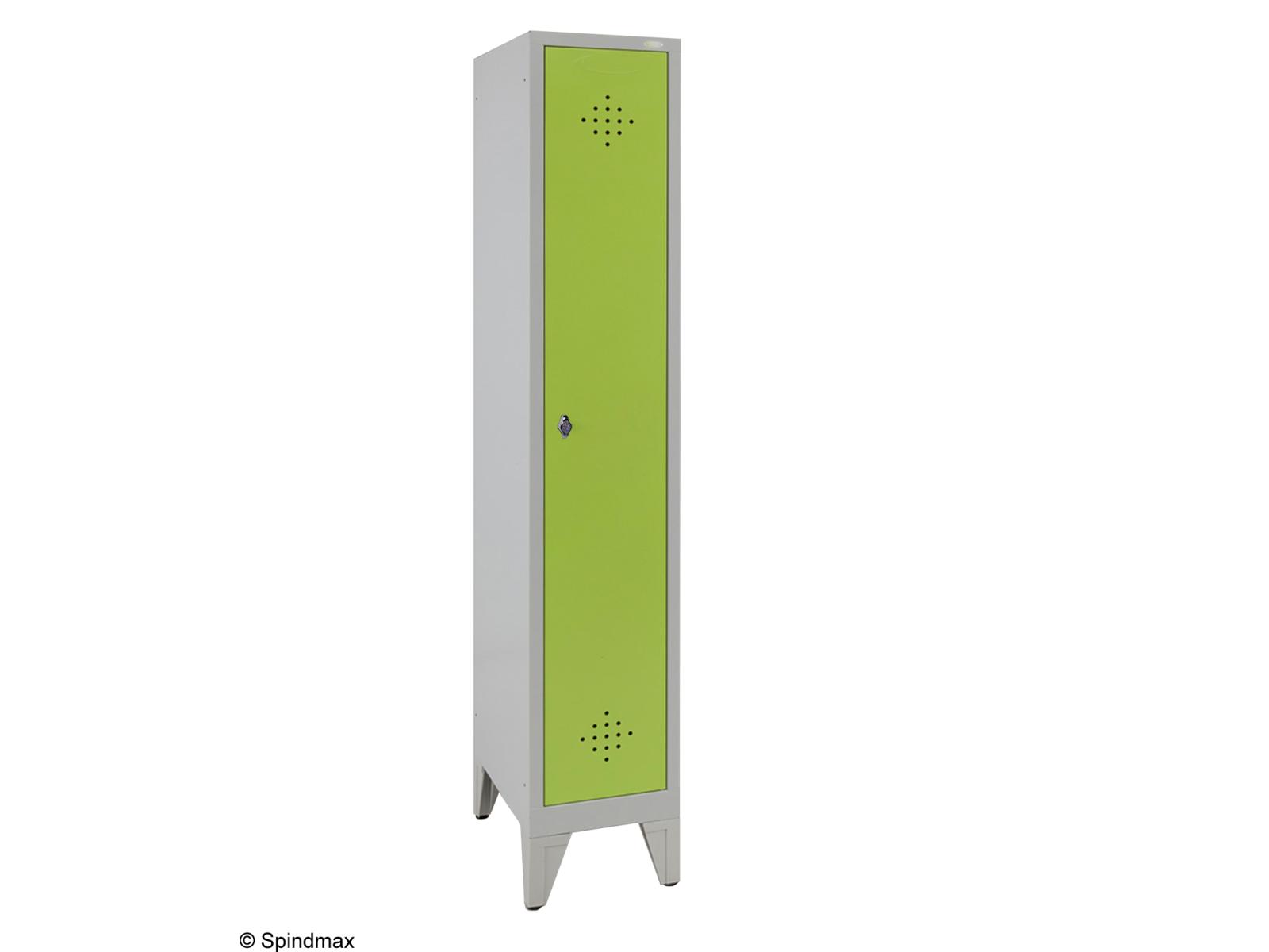 Spind Grüne Linie mit Füßen - 1 Abteil 400mm Abteilbreite