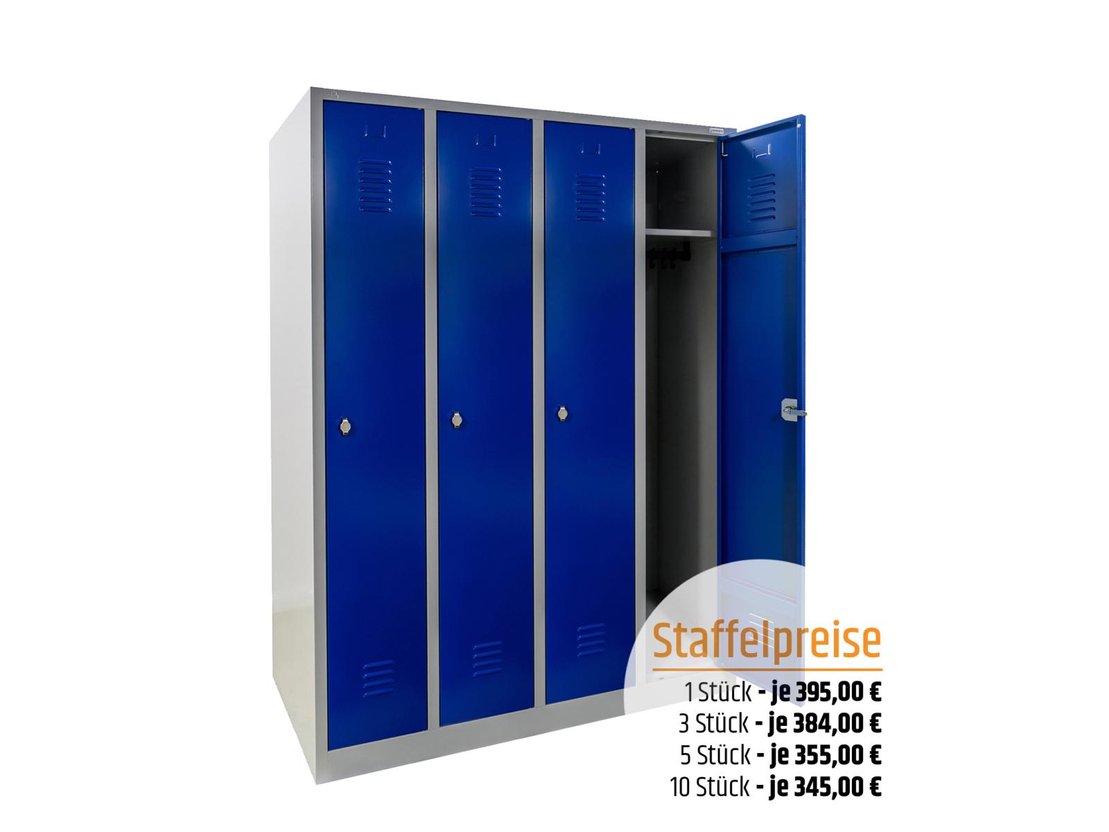 Spind Serie Ideal Spind - 4 Abteile 300mm Abteilbreite