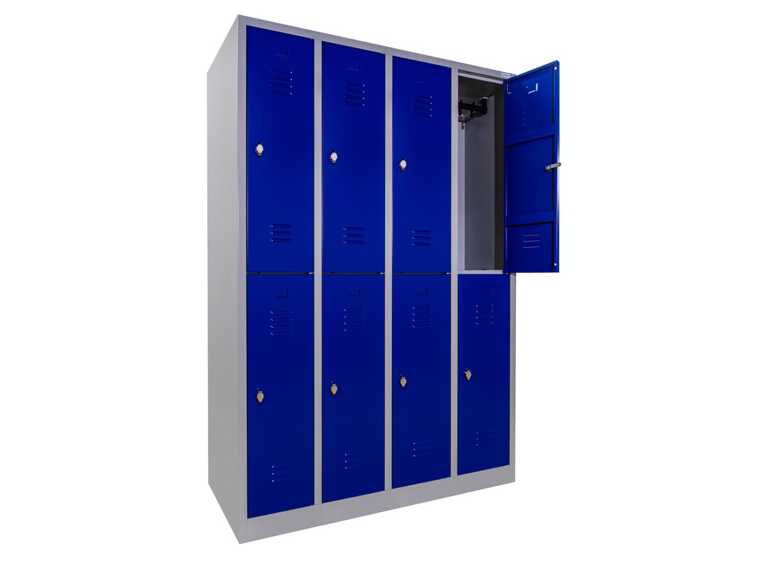 10 Stück Spind Serie IdealSpind doppelstöckig - 4 Abteile 300mm Abteilbreite - Einzelpreis 421,00 EUR netto