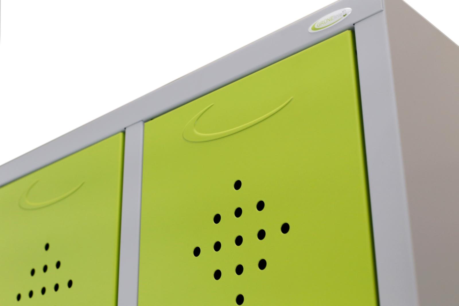 Spind Grüne Linie - mit Schuhbox -2 Abteile 300mm Abteilbreite