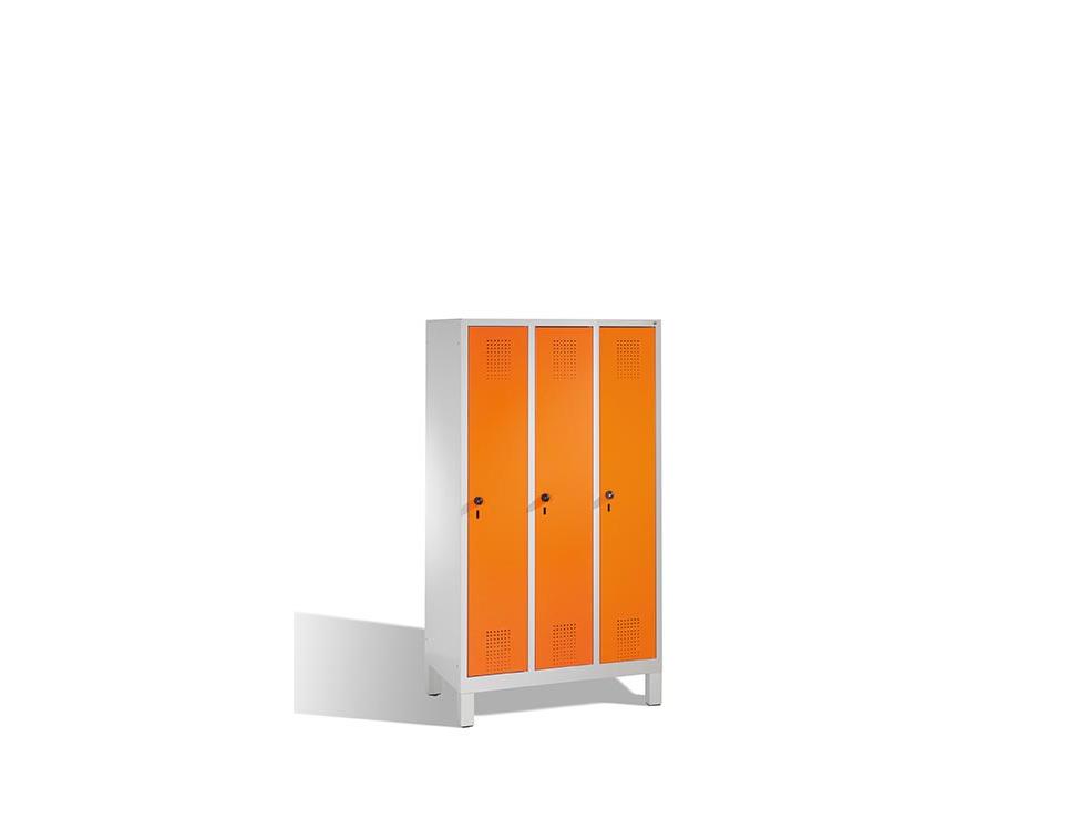 Spind Jonas - Garderobenschrank für Grundschulen mit Füßen - 3 Abteile