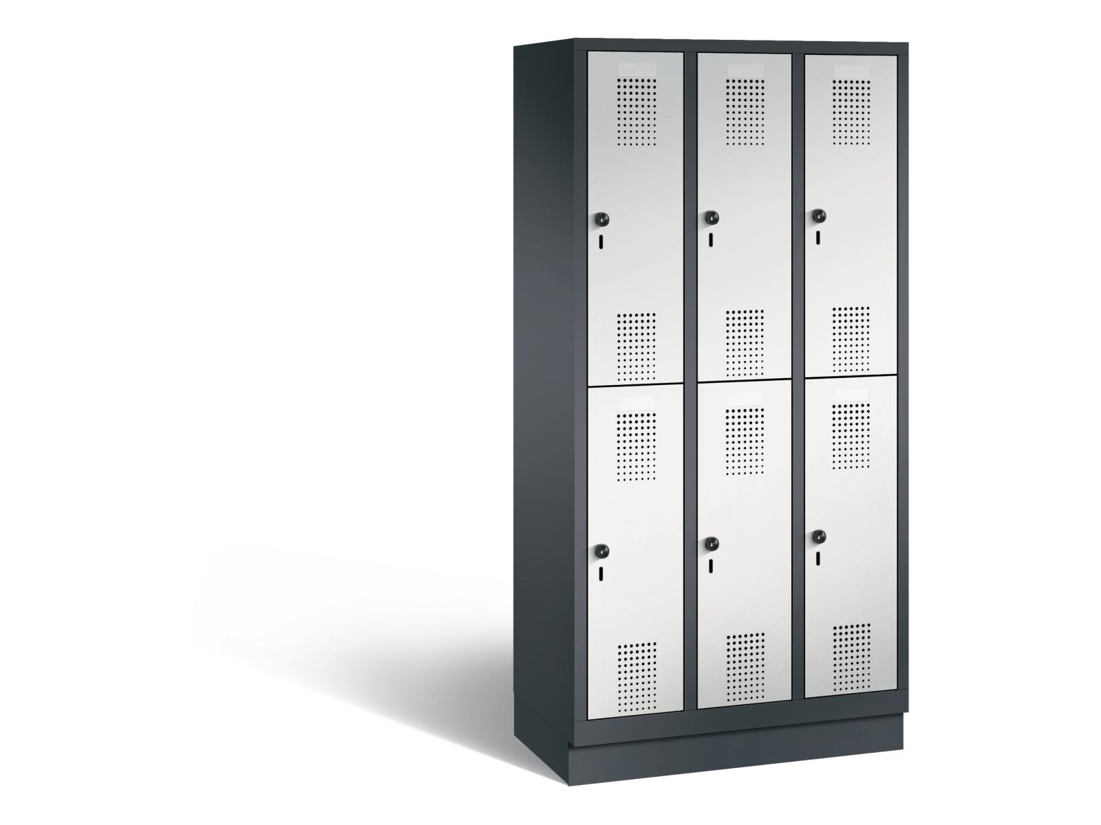 Spind doppelstöckig S3000 Evolo - 3 Abteile 300mm Abteilbreite