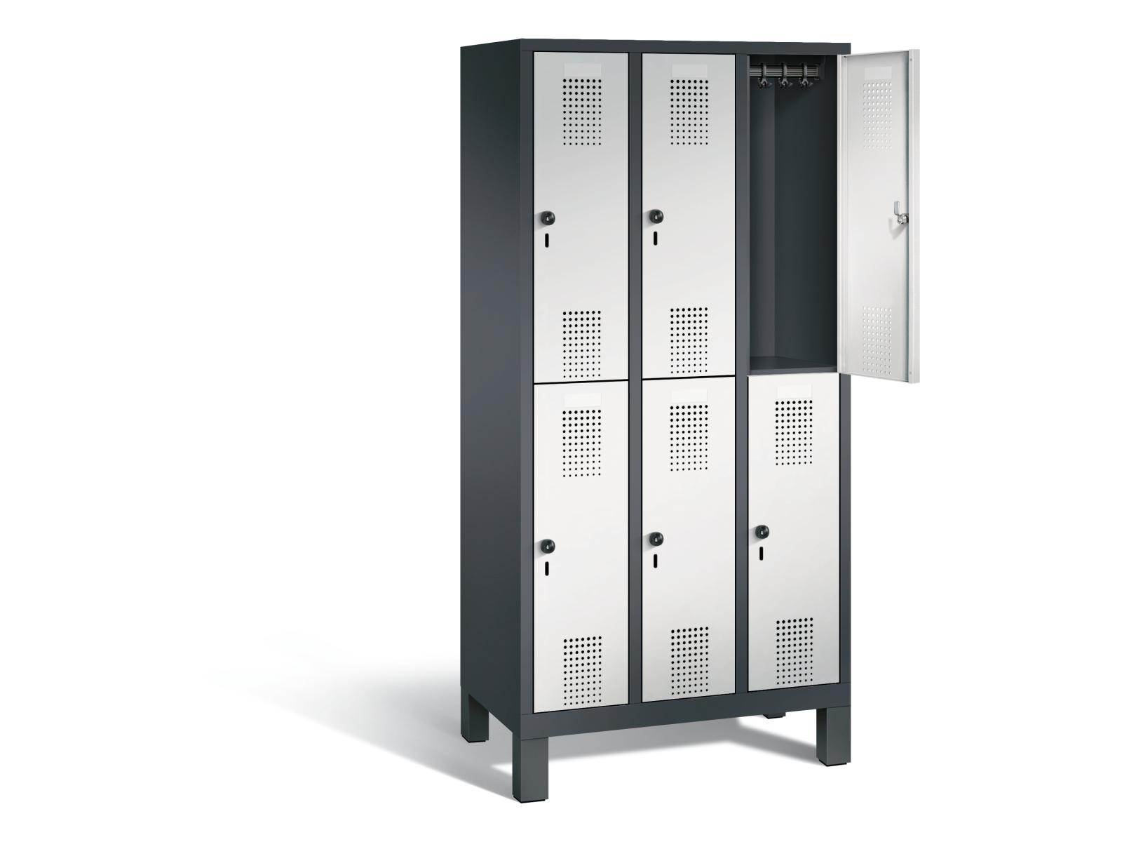 Spind doppelstöckig F3000 Evolo - 3 Abteile 300mm Abteilbreite