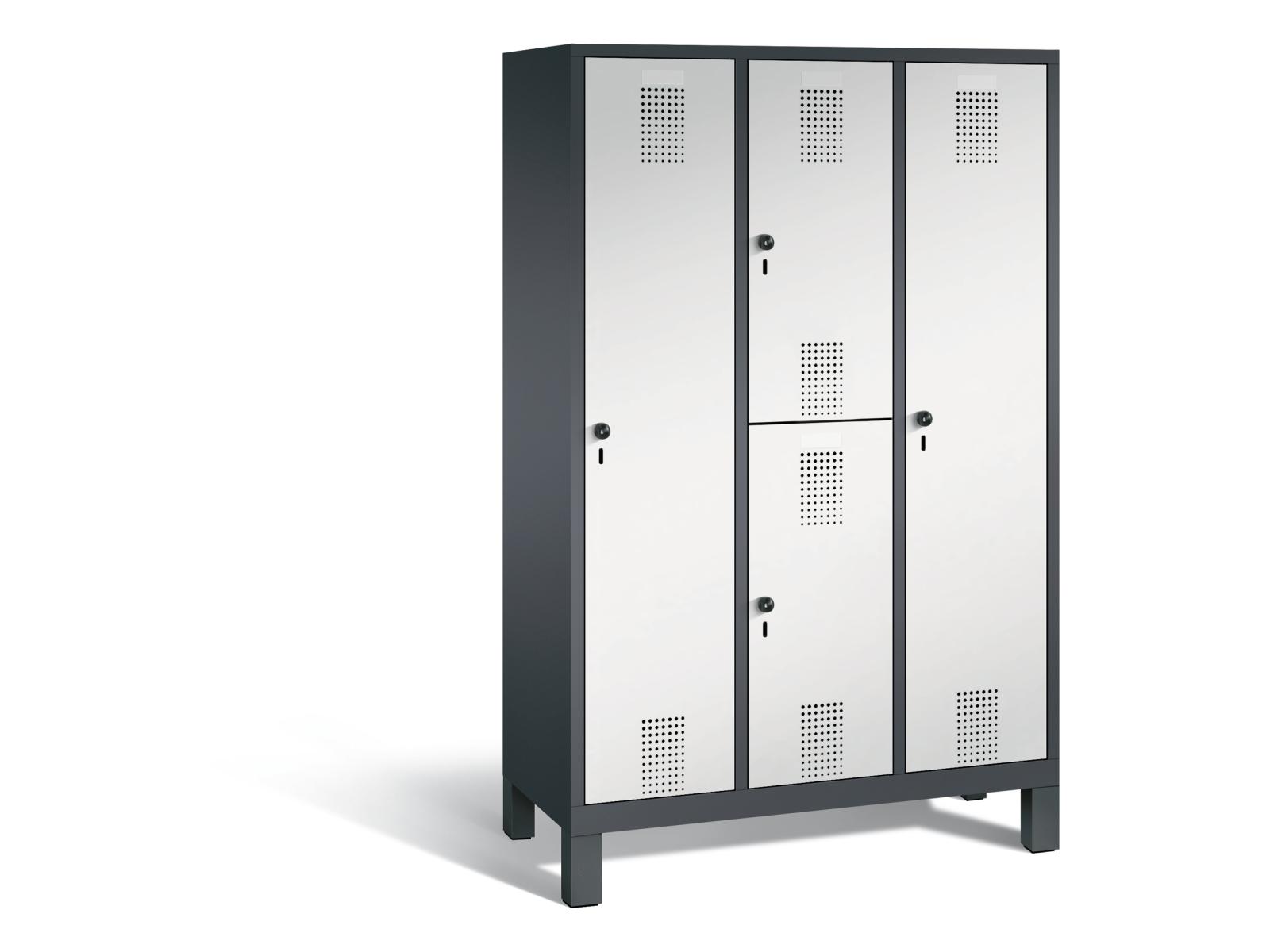 Spind Kombinationsschränke S3000 Evolo - 3 Abteile und 4 Fächer 400mm Abteilbreite