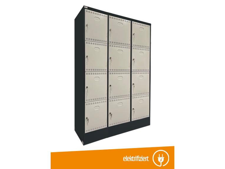 Schließfachschrank 12 Fächer mit Elektrifizierung