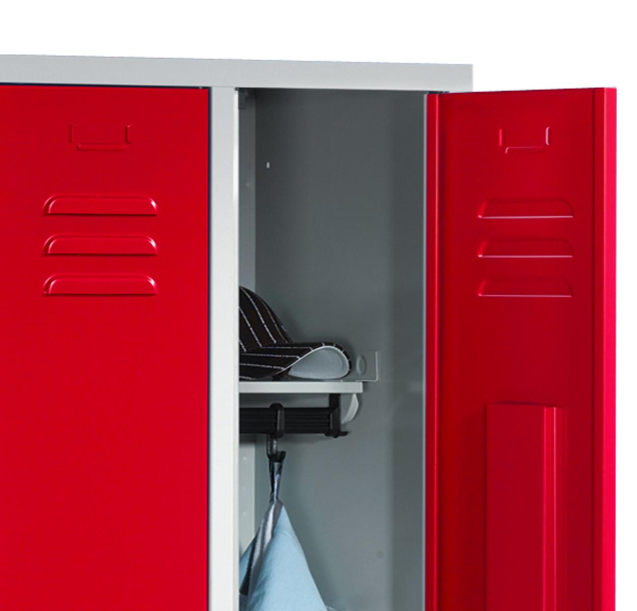 Spind S2000 Classic mit Sitzbankuntergestell - 2 Abteilen 400mm Abteilbreite