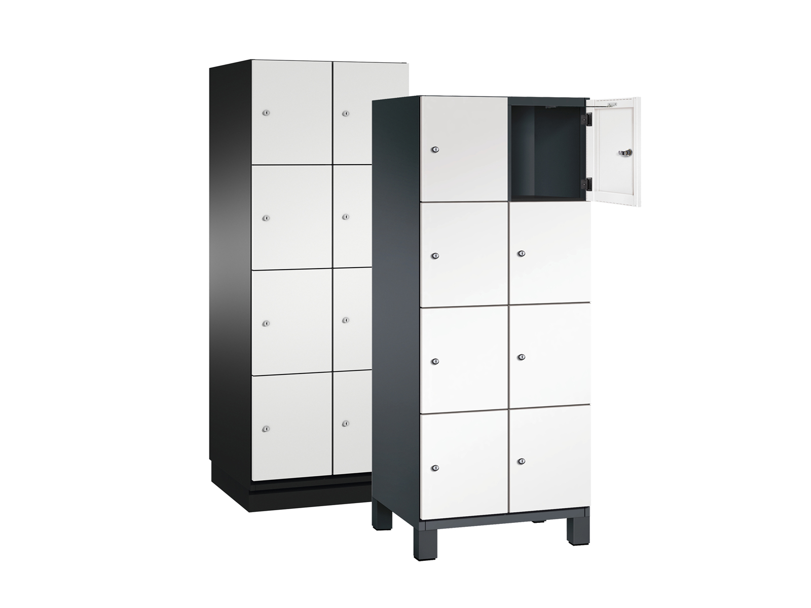 Schließfachschrank Cambio - 8 Fächer / 2 Abteile 300mm Abteilbreite