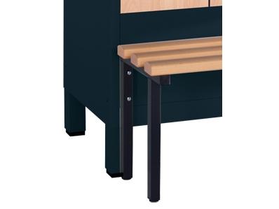 Spind S3000 Evolo mit vorgebauter Sitzbank - 1 Abteil 400mm Abteilbreite