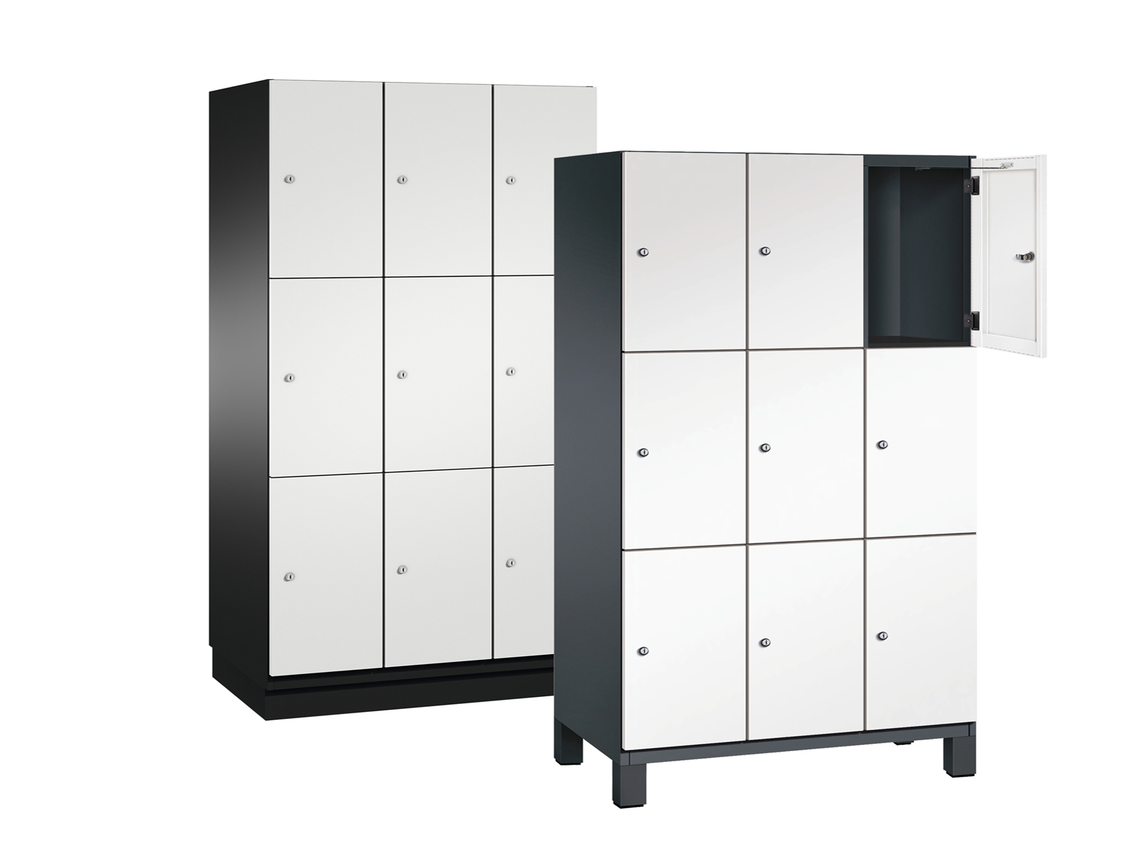 Schließfachschrank Cambio - 9 Fächer / 3 Abteile 400mm Abteilbreite