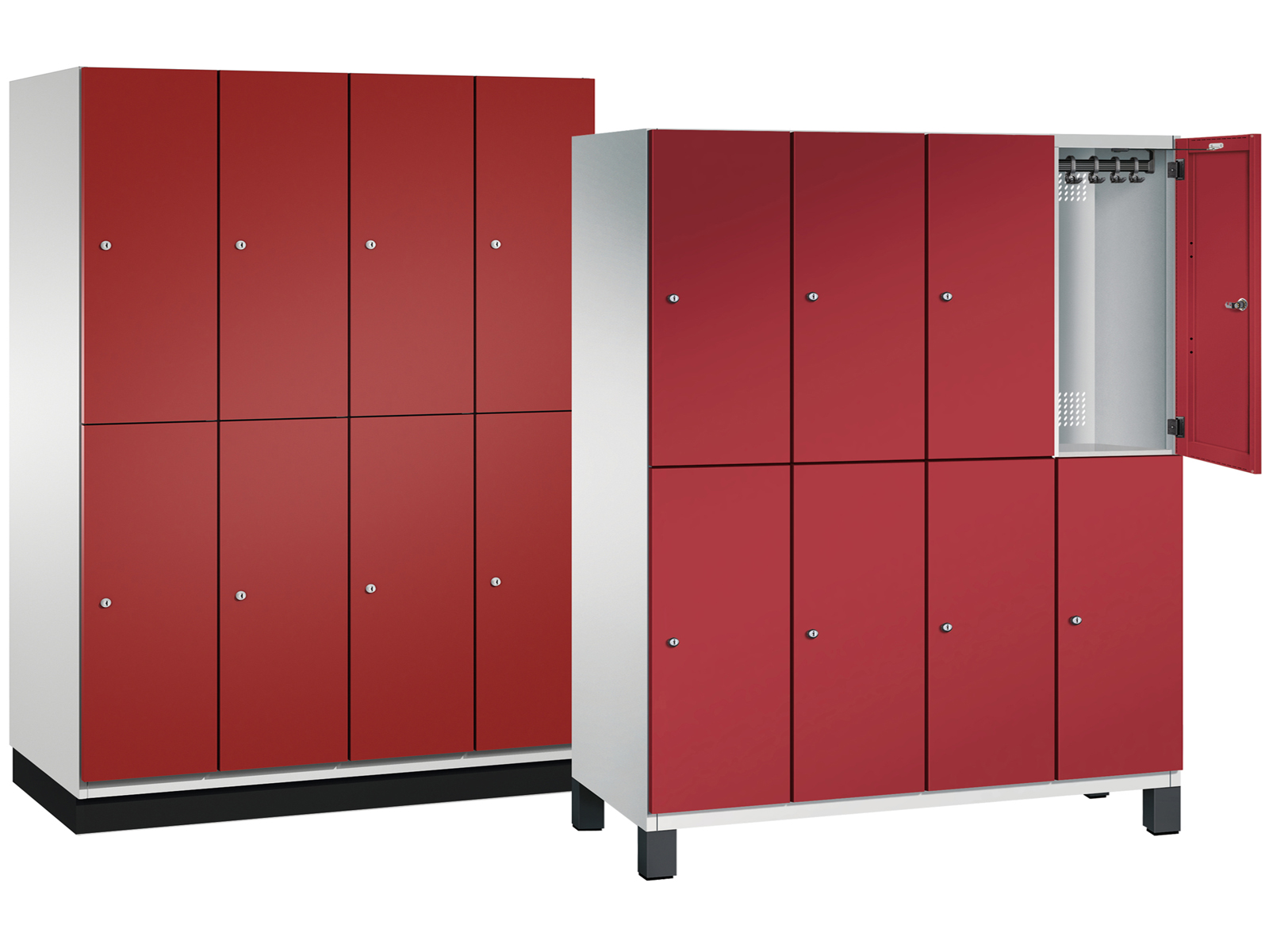 Spind Cambio doppelstöckig- 4 Abteilen 300mm Abteilbreite