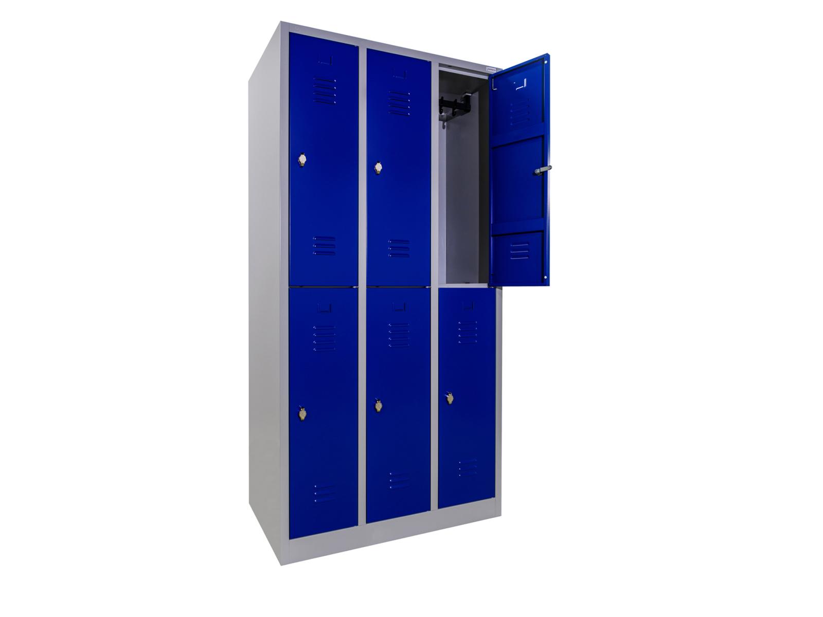 3 Stück Spind Serie IdealSpind doppelstöckig - 3 Abteile 400mm Abteilbreite - Einzelpreis 496,00 EUR netto