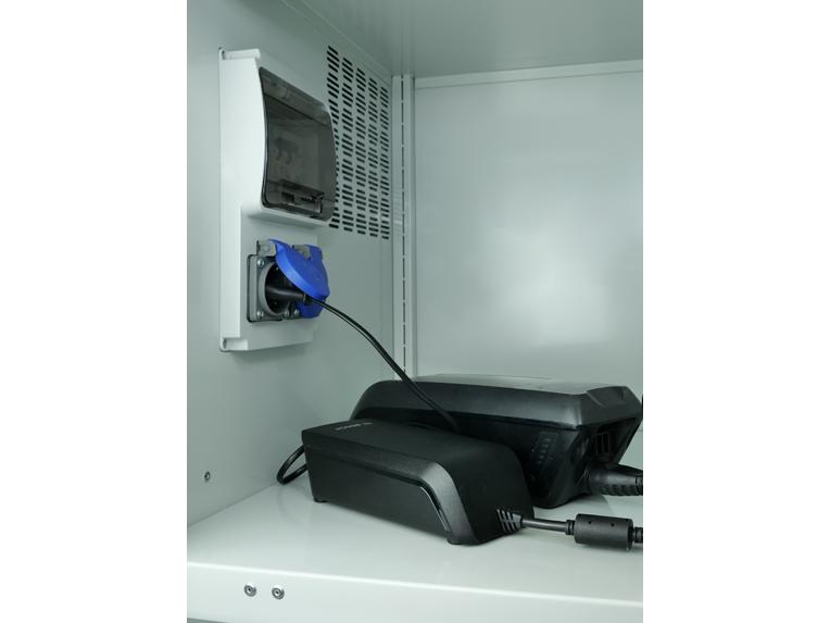 E-Bike Ladestation / Ladeschrank - 4 Ladeeinheiten aus Stahl IP 44 Outdoor