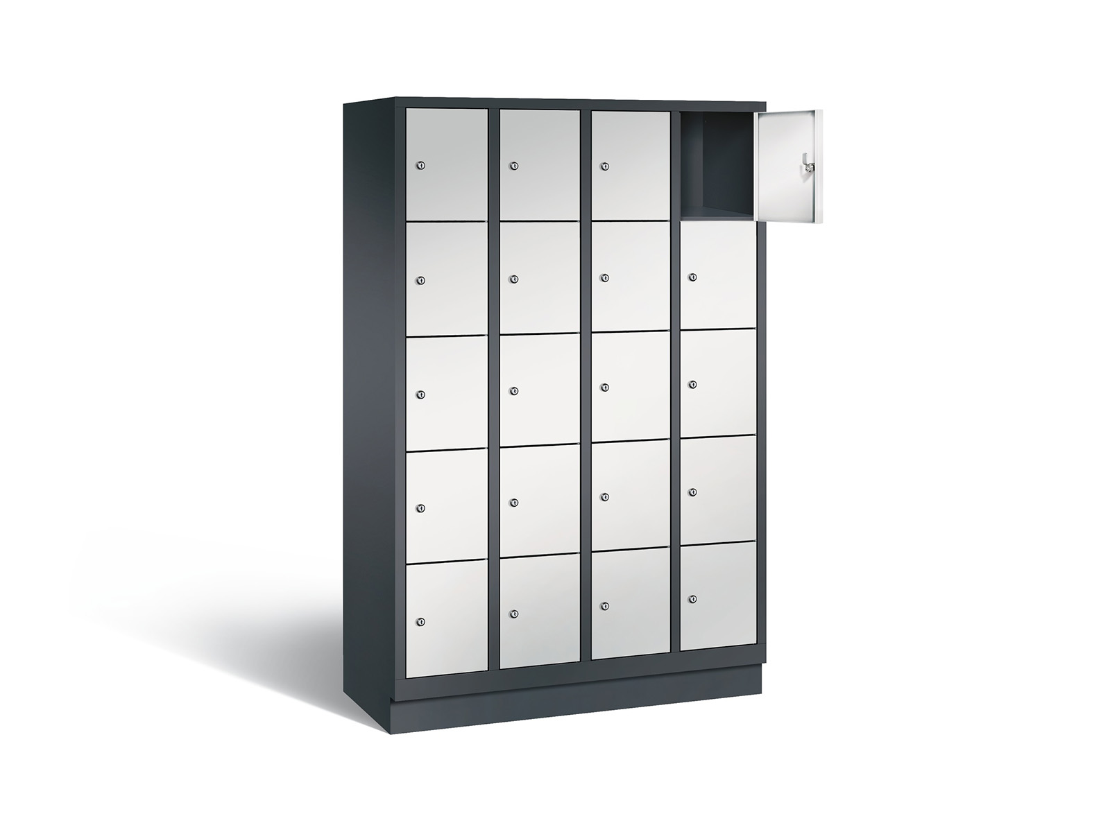 Schließfachschrank S3000 Evolo fünf Fächer übereinander - 4 Abteile 300mm Abteilbreite