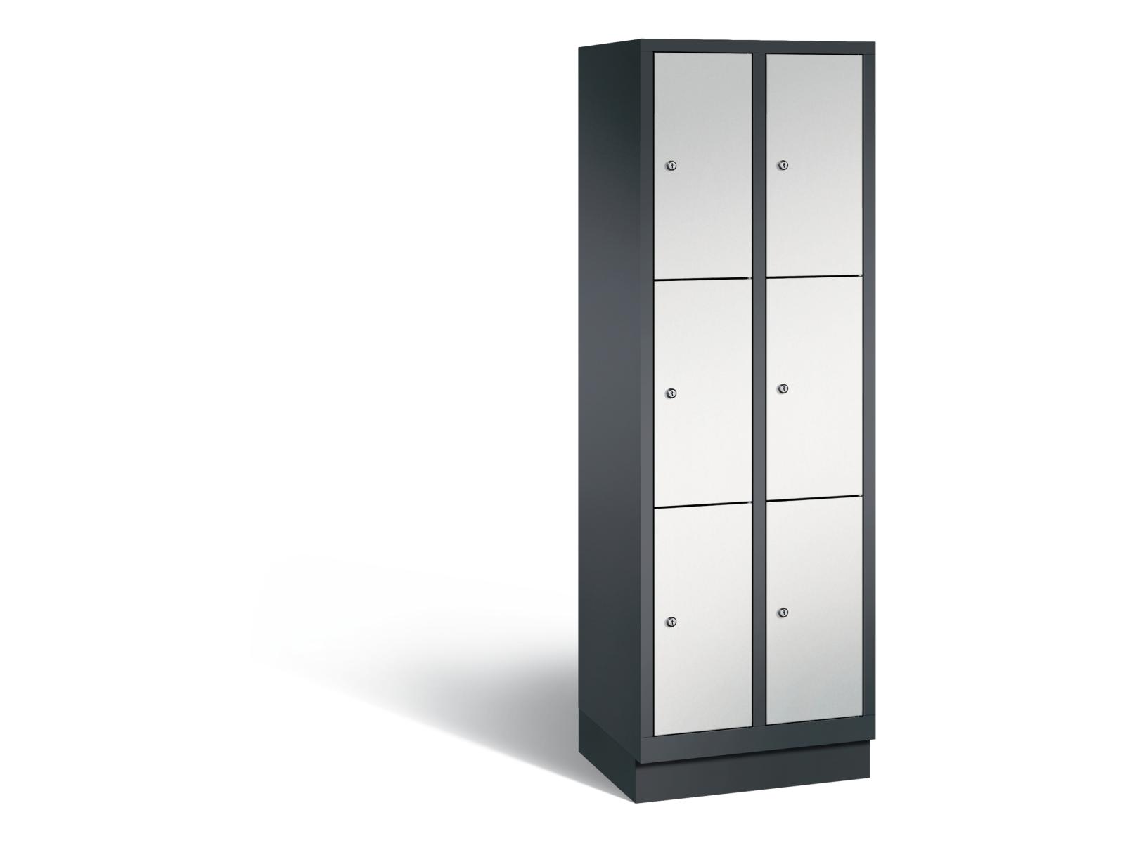 Schließfachschrank S3000 Evolo drei Fächer übereinander - 2 Abteile 300mm Abteilbreite