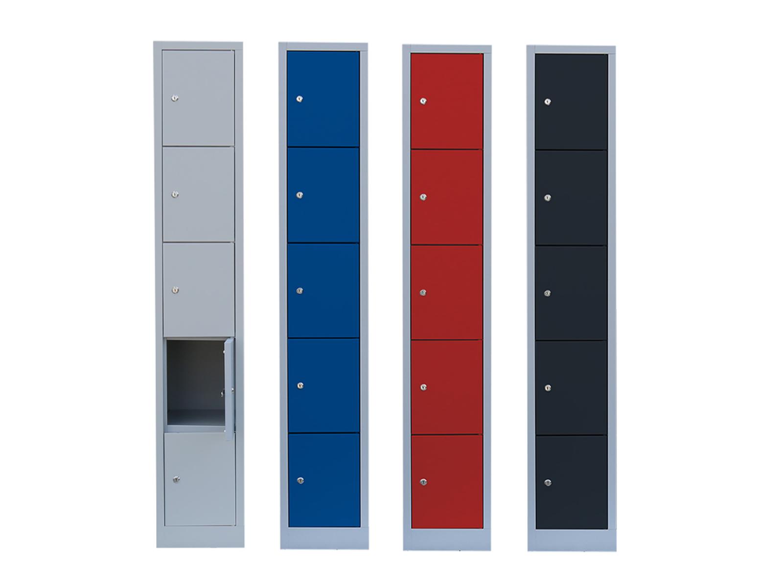 Schließfachschrank Serie Ideal Spind - 10 Fächer / 2 Abteile 400mm Abteilbreite