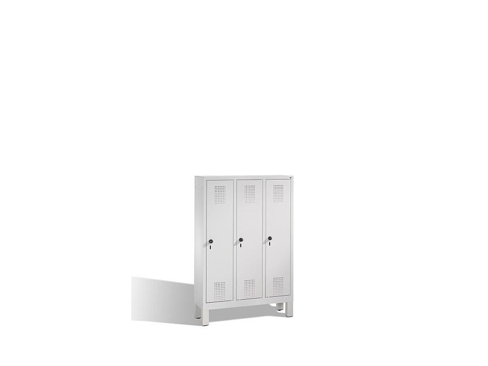 Spind Paul - Garderobenschrank für Kindergärten mit Füßen - 3 Abteile