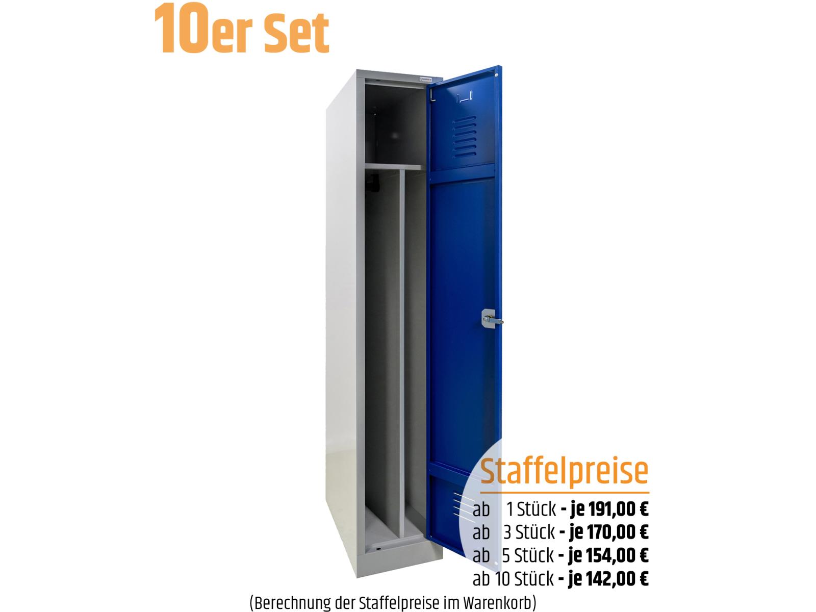 10 Stück Spind Serie IdealSpind - 1 Abteil 400mm Abteilbreite - Einzelpreis 142,00 EUR netto