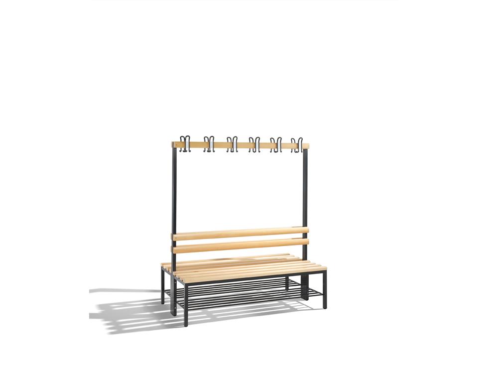 Garderobenbank Serie 2000/3000 doppelseitig 1500mm breit