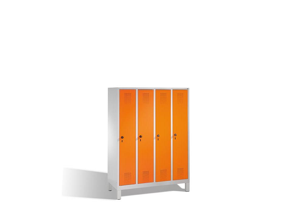 Spind Jonas - Garderobenschrank für Grundschulen mit Füßen - 4 Abteile
