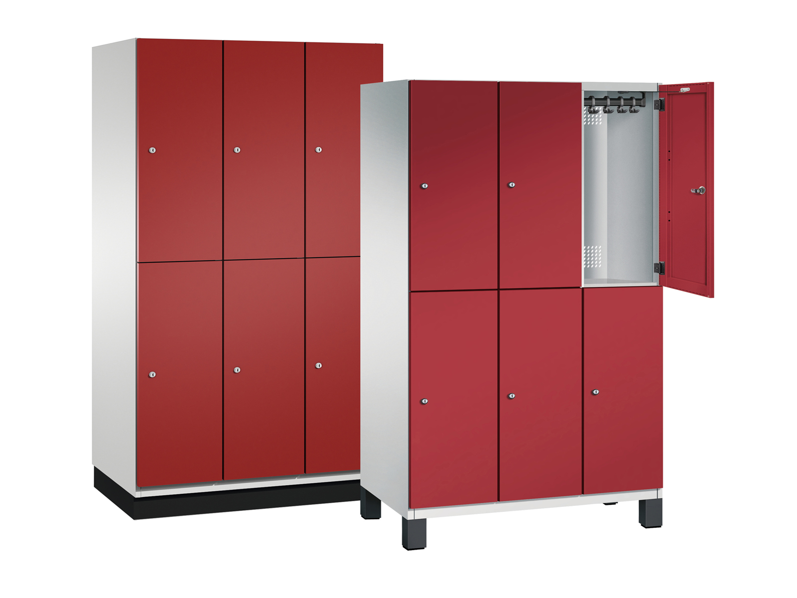 Spind Cambio doppelstöckig- 3 Abteilen 300mm Abteilbreite