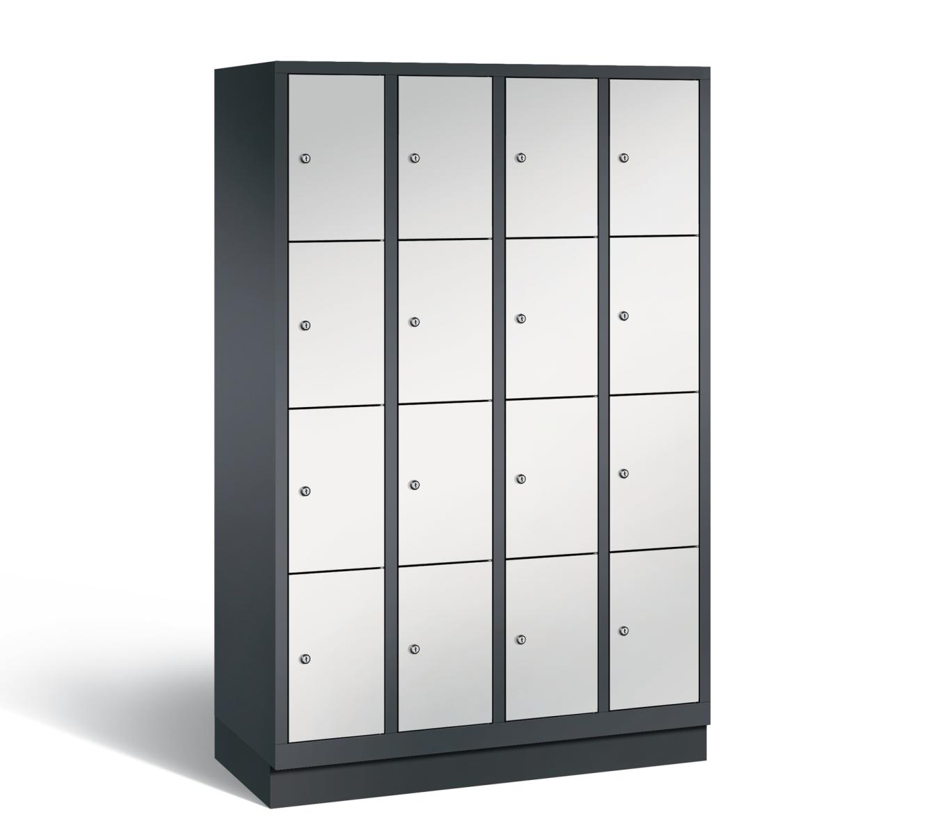 Schließfachschrank S3000 Evolo vier Fächer übereinander - 4 Abteile 300mm Abteilbreite