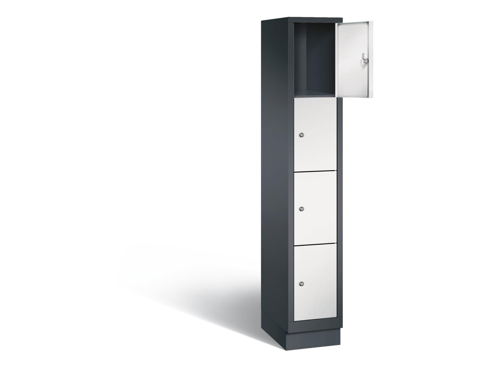 Schließfachschrank S3000 Evolo vier Fächer übereinander - 1 Abteil 300mm Abteilbreite